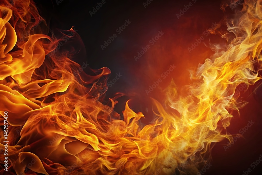 Poster abstract fire flames pattern background for app design - left copy space