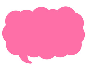 シンプルなカラーの吹き出し　細長い雲形