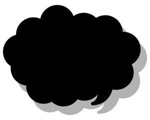 シンプルなカラーの吹き出し　丸みのある雲形