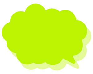 シンプルなカラーの吹き出し　丸みのある雲形