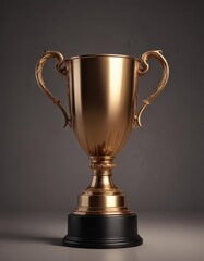 Modern vector silhouette of bronze trophy cup on gradient background ,  metallic,  abstract,  competition