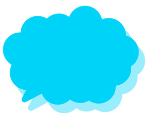 シンプルなカラーの吹き出し　丸みのある雲形