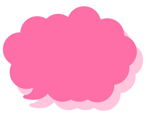 シンプルなカラーの吹き出し　丸みのある雲形