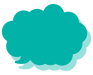 シンプルなカラーの吹き出し　丸みのある雲形