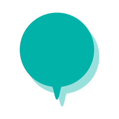 シンプルなカラーの吹き出し　丸形の下向き