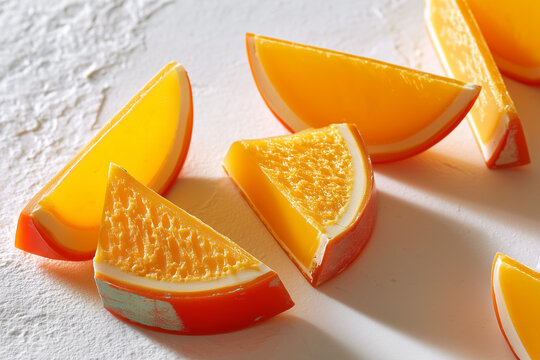 Overlapping gouda cheese slices with wax edges arranged on clean white backdrop. Concept of dairy products, culinary arts, gourmet food industries - Powered by Adobe