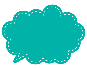 シンプルなカラーの吹き出し　丸みのある雲形