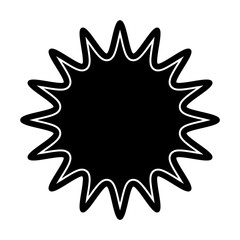 シンプルなカラーの吹き出し　丸みのあるギザギザした形