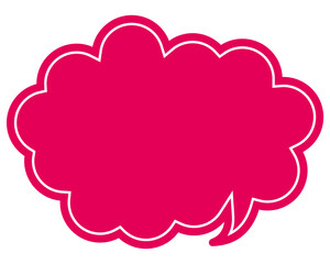 シンプルなカラーの吹き出し　丸みのある雲形