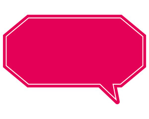 シンプルなカラーの吹き出し　細長い雲形