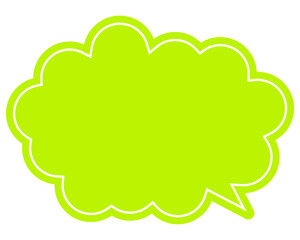 シンプルなカラーの吹き出し　丸みのある雲形