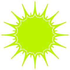 シンプルなカラーの吹き出し　ギザギザした形