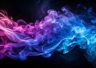 Fototapeta premium Abstract Purple and Blue Smoke Wave, Flowing Dynamic Swirling Nebula, Artistic Background