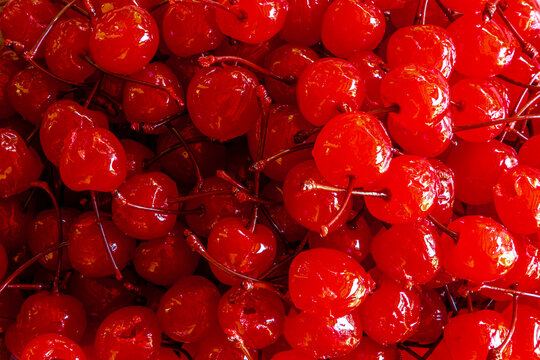 Cherry in syrup texture background