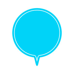 シンプルなカラーの吹き出し　丸形の下向き