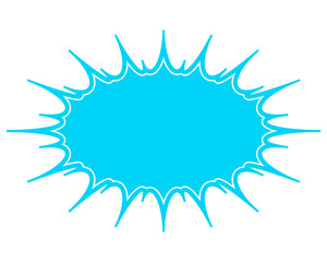 シンプルなカラーの吹き出し　細長いギザギザした形