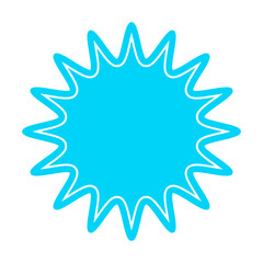 シンプルなカラーの吹き出し　丸みのあるギザギザした形