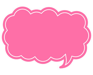 シンプルなカラーの吹き出し　細長い雲形