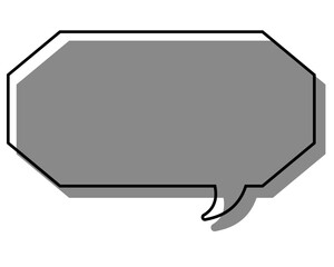 Fototapeta premium シンプルな線がずれた吹き出し 細長い八角形