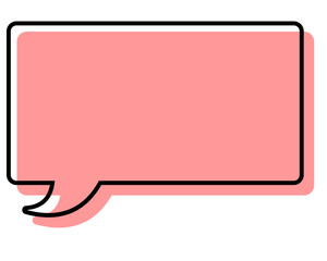 シンプルな線がずれた吹き出し　四角形