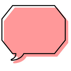 シンプルな線がずれた吹き出し　角のある八角形