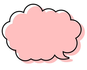 シンプルな線がずれた吹き出し　丸みのある雲形
