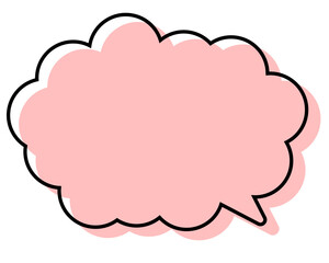 シンプルな線がずれた吹き出し　丸みのある雲形