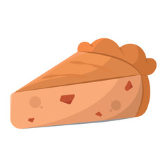 Slice of homemade pie crust. Vector