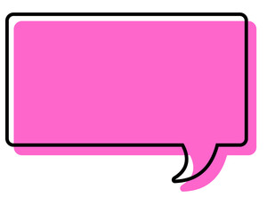 シンプルな線がずれた吹き出し　四角形