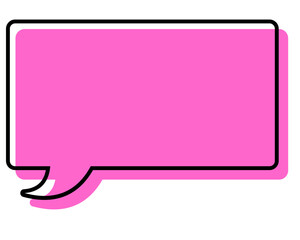 シンプルな線がずれた吹き出し　四角形