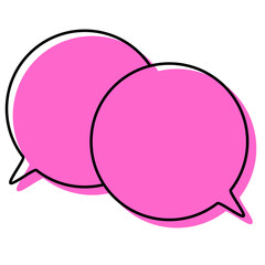 シンプルな線がずれた吹き出し　重なる会話