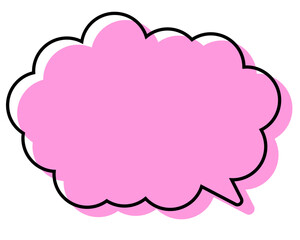 シンプルな線がずれた吹き出し　丸みのある雲形