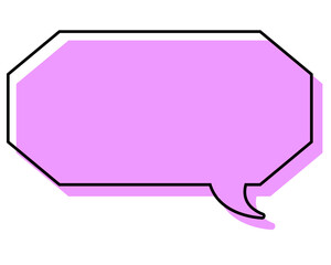 シンプルな線がずれた吹き出し　細長い八角形