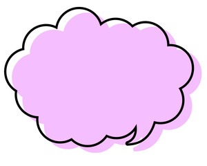 シンプルな線がずれた吹き出し　丸みのある雲形