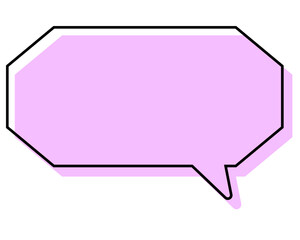 シンプルな線がずれた吹き出し　細長い八角形