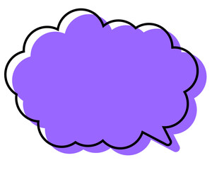 シンプルな線がずれた吹き出し　丸みのある雲形