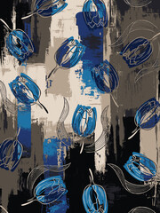 Wall art tulips Grungy melange brush stroke design