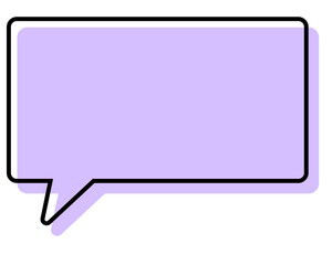 シンプルな線がずれた吹き出し　四角形