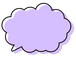 シンプルな線がずれた吹き出し　丸みのある雲形