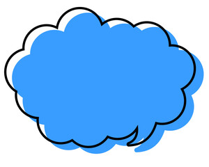 シンプルな線がずれた吹き出し　丸みのある雲形