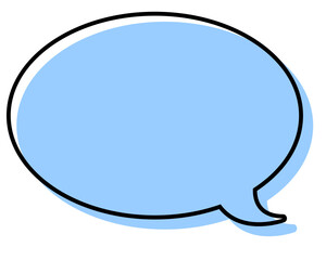 シンプルな線がずれた吹き出し　丸形