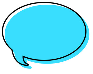 シンプルな線がずれた吹き出し　丸形