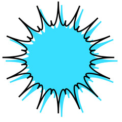 シンプルな線がずれた吹き出し　ギザギザした形