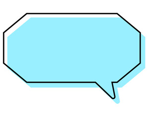 Naklejka premium シンプルな線がずれた吹き出し 細長い八角形