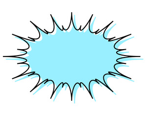 シンプルな線がずれた吹き出し　細長いギザギザした形