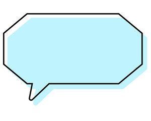 シンプルな線がずれた吹き出し　細長い八角形