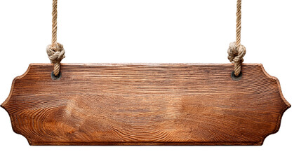 Wooden Sign Hanging by Rope