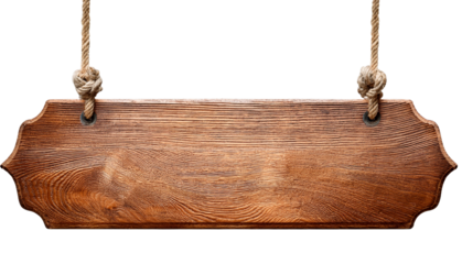 Wooden Sign Hanging by Rope