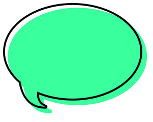 シンプルな線がずれた吹き出し　丸形