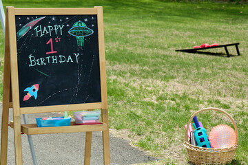 chalk board on the road